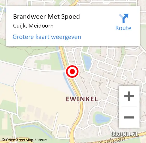 Locatie op kaart van de 112 melding: Brandweer Met Spoed Naar Cuijk, Meidoorn op 14 september 2024 11:26