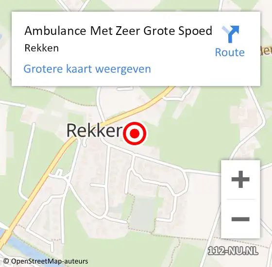 Locatie op kaart van de 112 melding: Ambulance Met Zeer Grote Spoed Naar Rekken op 14 september 2024 11:26