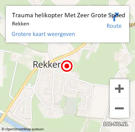 Locatie op kaart van de 112 melding: Trauma helikopter Met Zeer Grote Spoed Naar Rekken op 14 september 2024 11:32