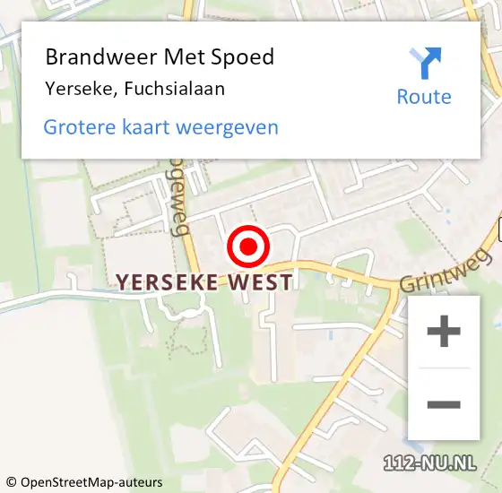 Locatie op kaart van de 112 melding: Brandweer Met Spoed Naar Yerseke, Fuchsialaan op 14 september 2024 11:38