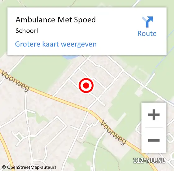 Locatie op kaart van de 112 melding: Ambulance Met Spoed Naar Schoorl op 14 september 2024 11:55