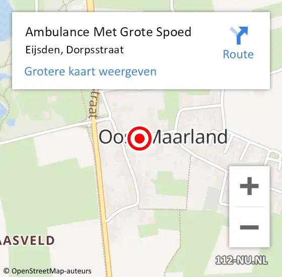 Locatie op kaart van de 112 melding: Ambulance Met Grote Spoed Naar Eijsden, Dorpsstraat op 14 september 2024 11:58