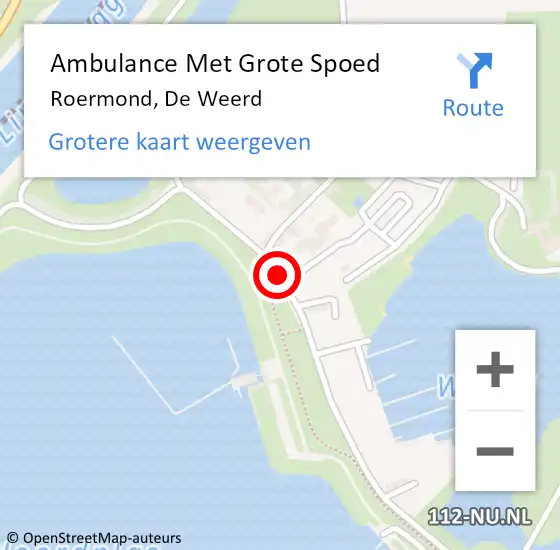 Locatie op kaart van de 112 melding: Ambulance Met Grote Spoed Naar Roermond, De Weerd op 14 september 2024 12:24