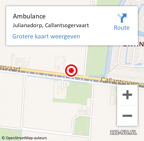 Locatie op kaart van de 112 melding: Ambulance Julianadorp, Callantsogervaart op 14 september 2024 12:49