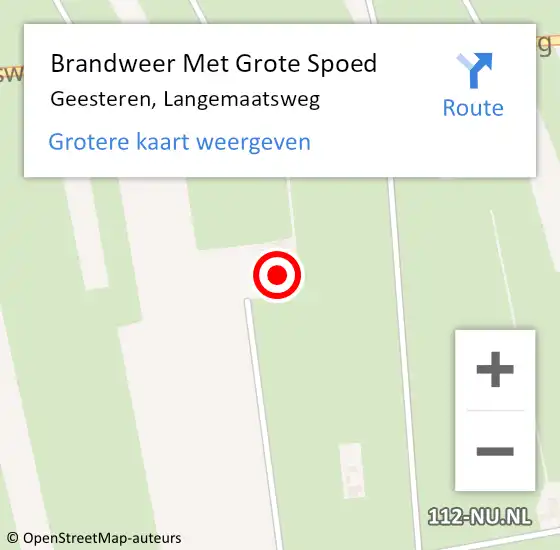 Locatie op kaart van de 112 melding: Brandweer Met Grote Spoed Naar Geesteren, Langemaatsweg op 14 september 2024 13:57