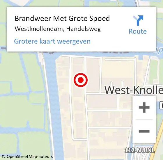 Locatie op kaart van de 112 melding: Brandweer Met Grote Spoed Naar Westknollendam, Handelsweg op 18 oktober 2013 08:45