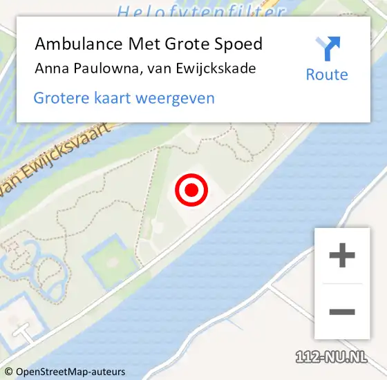 Locatie op kaart van de 112 melding: Ambulance Met Grote Spoed Naar Anna Paulowna, van Ewijckskade op 14 september 2024 14:52