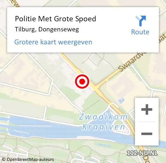 Locatie op kaart van de 112 melding: Politie Met Grote Spoed Naar Tilburg, Dongenseweg op 14 september 2024 15:28