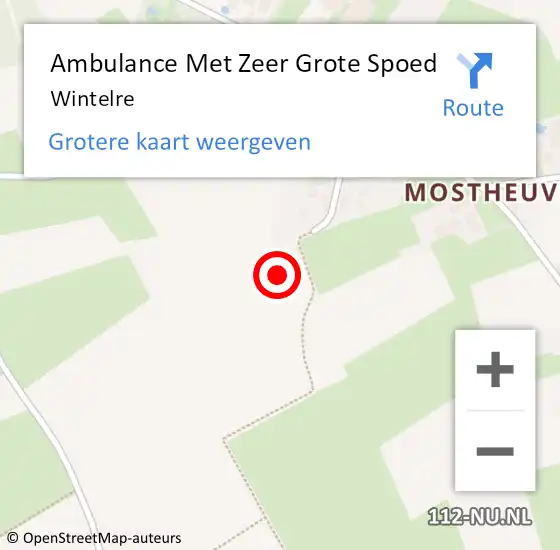 Locatie op kaart van de 112 melding: Ambulance Met Zeer Grote Spoed Naar Wintelre op 14 september 2024 15:34