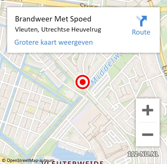 Locatie op kaart van de 112 melding: Brandweer Met Spoed Naar Vleuten, Utrechtse Heuvelrug op 14 september 2024 17:00