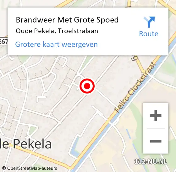 Locatie op kaart van de 112 melding: Brandweer Met Grote Spoed Naar Oude Pekela, Troelstralaan op 14 september 2024 17:08