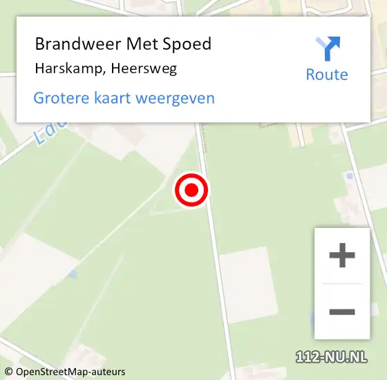 Locatie op kaart van de 112 melding: Brandweer Met Spoed Naar Harskamp, Heersweg op 14 september 2024 17:33