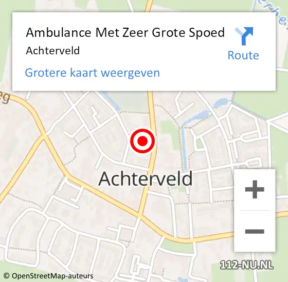 Locatie op kaart van de 112 melding: Ambulance Met Zeer Grote Spoed Naar Achterveld op 14 september 2024 19:21