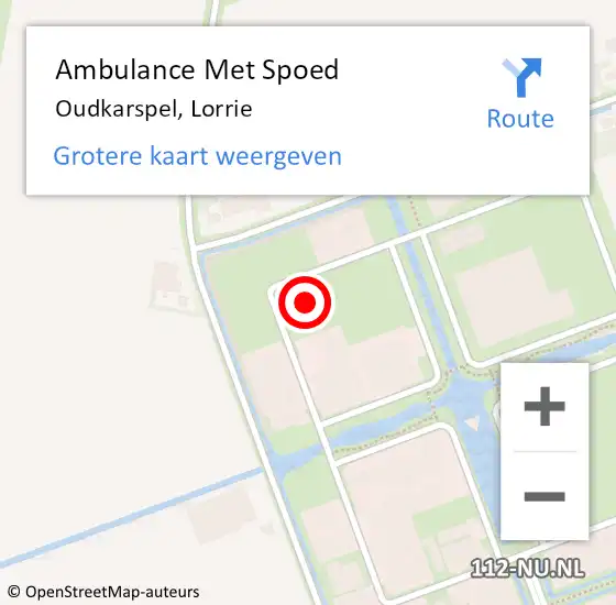 Locatie op kaart van de 112 melding: Ambulance Met Spoed Naar Oudkarspel, Lorrie op 14 september 2024 19:47