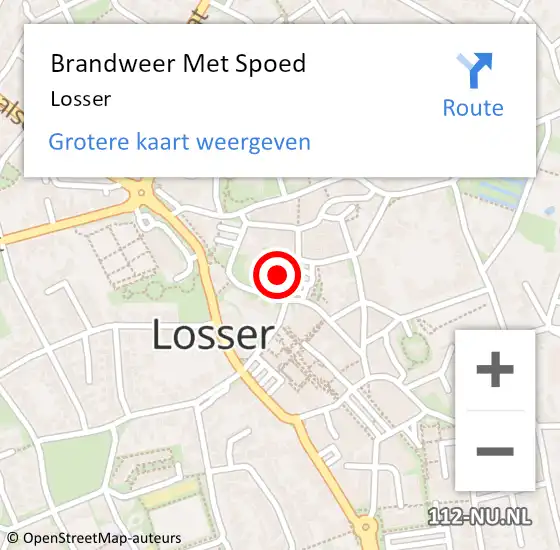 Locatie op kaart van de 112 melding: Brandweer Met Spoed Naar Losser op 14 september 2024 20:46