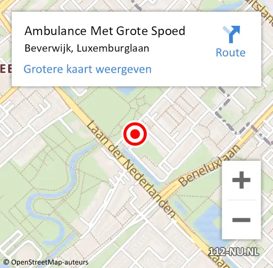 Locatie op kaart van de 112 melding: Ambulance Met Grote Spoed Naar Beverwijk, Luxemburglaan op 14 september 2024 20:54