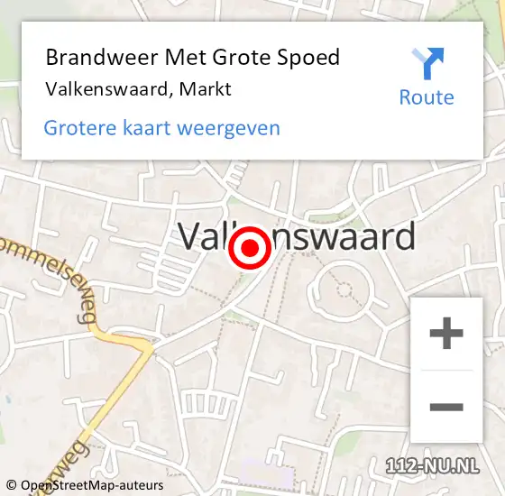 Locatie op kaart van de 112 melding: Brandweer Met Grote Spoed Naar Valkenswaard, Markt op 14 september 2024 21:04