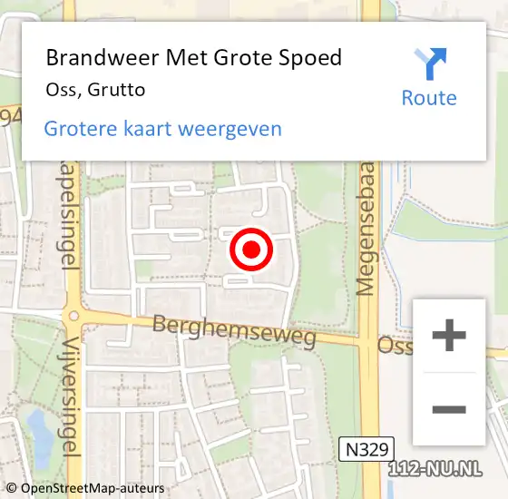 Locatie op kaart van de 112 melding: Brandweer Met Grote Spoed Naar Oss, Grutto op 14 september 2024 21:20