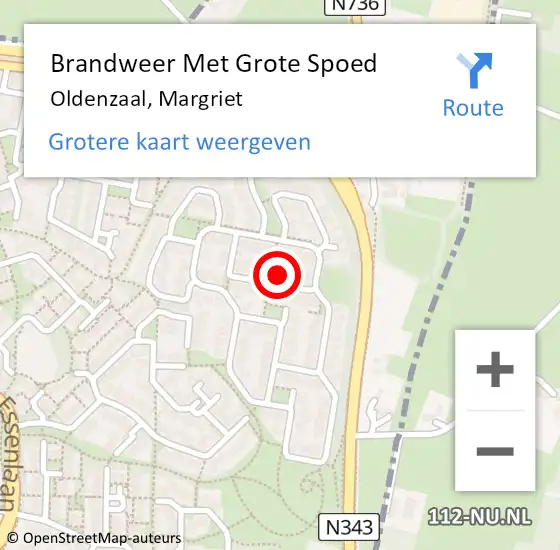 Locatie op kaart van de 112 melding: Brandweer Met Grote Spoed Naar Oldenzaal, Margriet op 14 september 2024 21:24