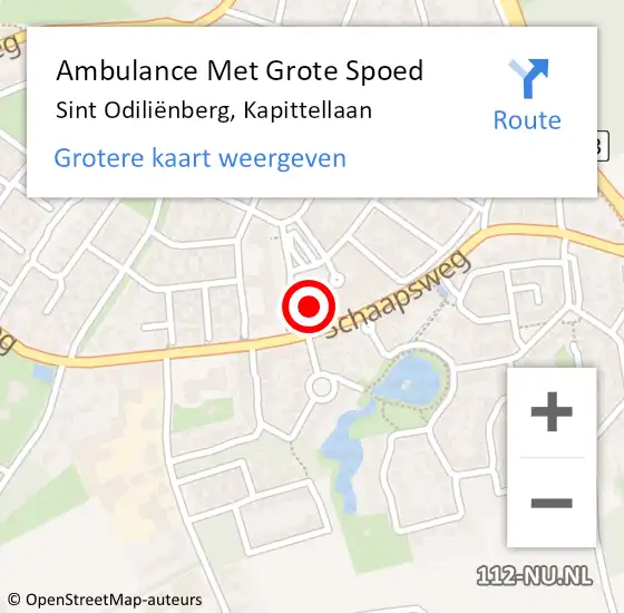 Locatie op kaart van de 112 melding: Ambulance Met Grote Spoed Naar Sint Odiliënberg, Kapittellaan op 14 september 2024 21:31