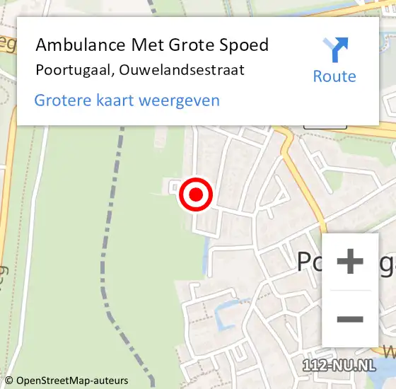 Locatie op kaart van de 112 melding: Ambulance Met Grote Spoed Naar Poortugaal, Ouwelandsestraat op 14 september 2024 21:54