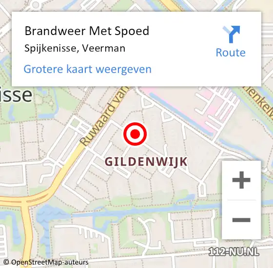 Locatie op kaart van de 112 melding: Brandweer Met Spoed Naar Spijkenisse, Veerman op 14 september 2024 21:58