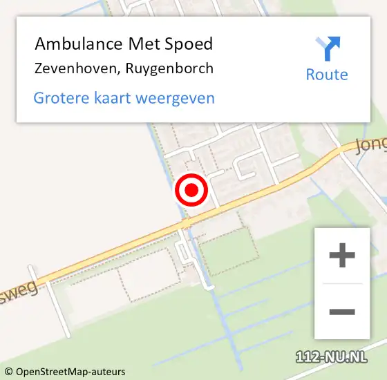 Locatie op kaart van de 112 melding: Ambulance Met Spoed Naar Zevenhoven, Ruygenborch op 14 september 2024 22:21