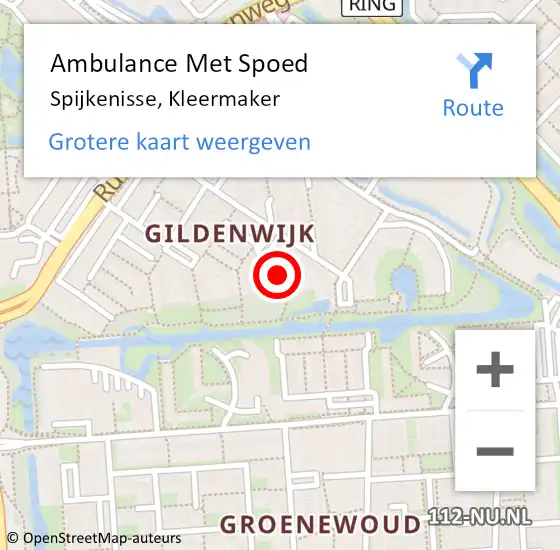 Locatie op kaart van de 112 melding: Ambulance Met Spoed Naar Spijkenisse, Kleermaker op 14 september 2024 22:23