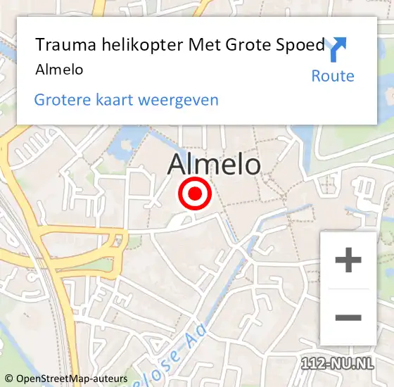 Locatie op kaart van de 112 melding: Trauma helikopter Met Grote Spoed Naar Almelo op 14 september 2024 22:45