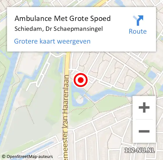 Locatie op kaart van de 112 melding: Ambulance Met Grote Spoed Naar Schiedam, Dr Schaepmansingel op 14 september 2024 23:52