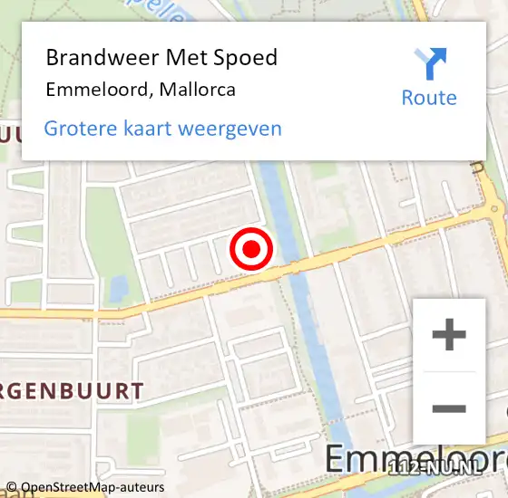 Locatie op kaart van de 112 melding: Brandweer Met Spoed Naar Emmeloord, Mallorca op 15 september 2024 00:15