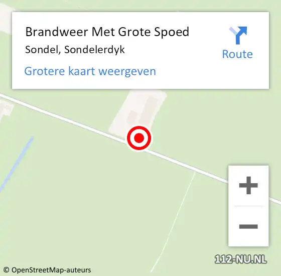 Locatie op kaart van de 112 melding: Brandweer Met Grote Spoed Naar Sondel, Sondelerdyk op 15 september 2024 01:29