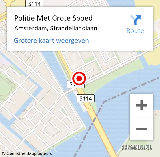 Locatie op kaart van de 112 melding: Politie Met Grote Spoed Naar Amsterdam, Strandeilandlaan op 15 september 2024 02:07