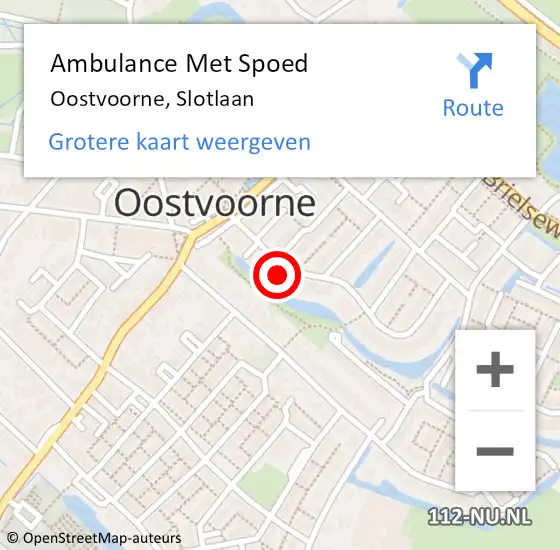 Locatie op kaart van de 112 melding: Ambulance Met Spoed Naar Oostvoorne, Slotlaan op 15 september 2024 02:55