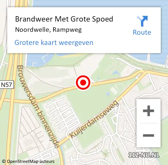 Locatie op kaart van de 112 melding: Brandweer Met Grote Spoed Naar Noordwelle, Rampweg op 15 september 2024 04:38