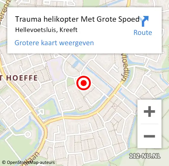 Locatie op kaart van de 112 melding: Trauma helikopter Met Grote Spoed Naar Hellevoetsluis, Kreeft op 15 september 2024 08:53