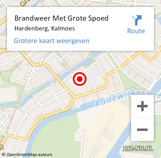 Locatie op kaart van de 112 melding: Brandweer Met Grote Spoed Naar Hardenberg, Kalmoes op 15 september 2024 09:14