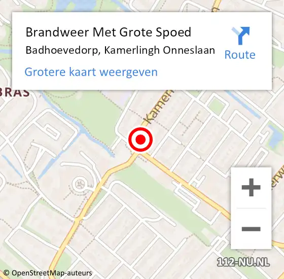 Locatie op kaart van de 112 melding: Brandweer Met Grote Spoed Naar Badhoevedorp, Kamerlingh Onneslaan op 15 september 2024 09:32