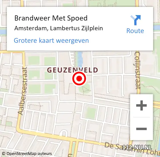 Locatie op kaart van de 112 melding: Brandweer Met Spoed Naar Amsterdam, Lambertus Zijlplein op 15 september 2024 10:43