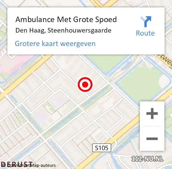 Locatie op kaart van de 112 melding: Ambulance Met Grote Spoed Naar Den Haag, Steenhouwersgaarde op 15 september 2024 11:34