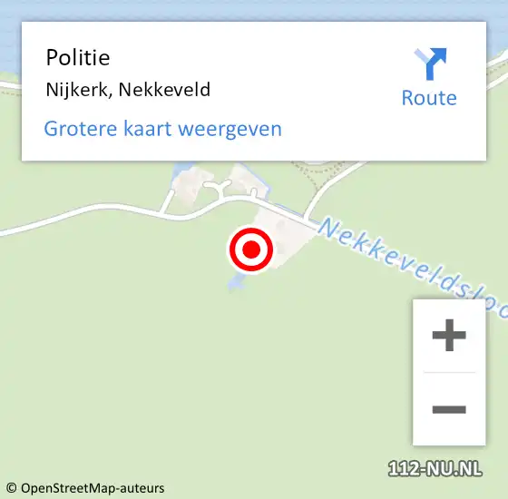 Locatie op kaart van de 112 melding: Politie Nijkerk, Nekkeveld op 15 september 2024 12:45