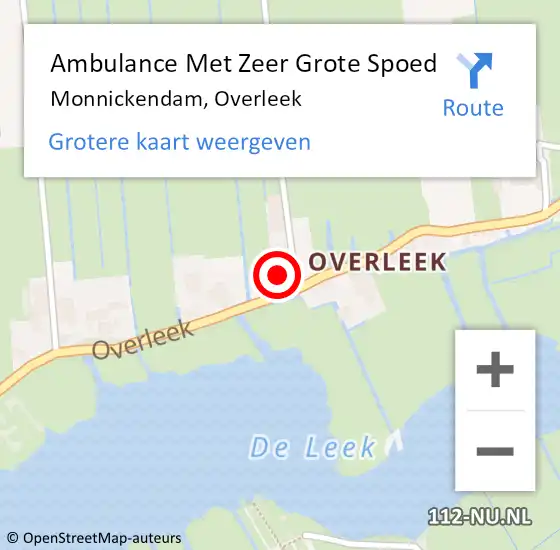 Locatie op kaart van de 112 melding: Ambulance Met Zeer Grote Spoed Naar Monnickendam, Overleek op 15 september 2024 13:54