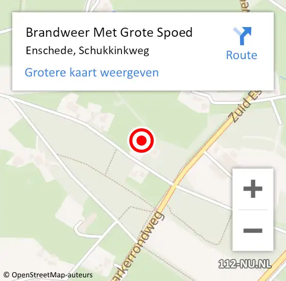 Locatie op kaart van de 112 melding: Brandweer Met Grote Spoed Naar Enschede, Schukkinkweg op 15 september 2024 13:56