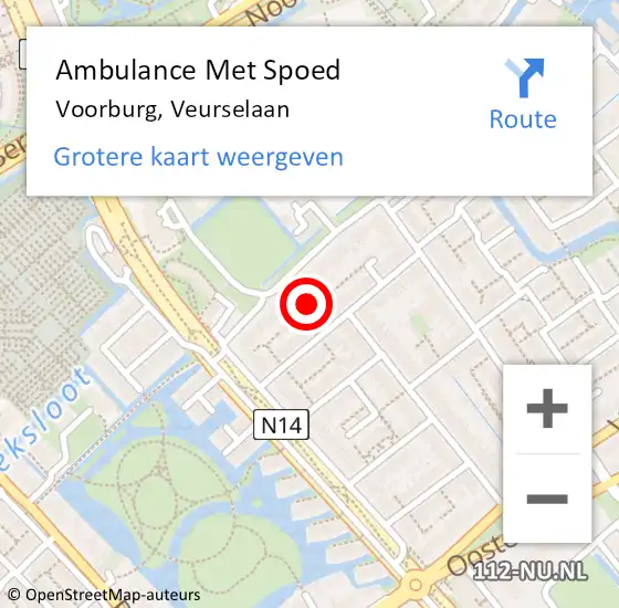 Locatie op kaart van de 112 melding: Ambulance Met Spoed Naar Voorburg, Veurselaan op 15 september 2024 14:15