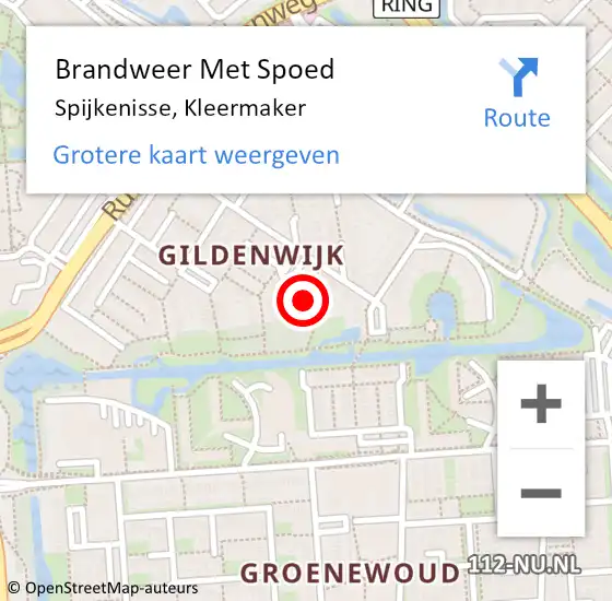 Locatie op kaart van de 112 melding: Brandweer Met Spoed Naar Spijkenisse, Kleermaker op 15 september 2024 14:42