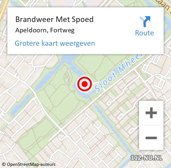 Locatie op kaart van de 112 melding: Brandweer Met Spoed Naar Apeldoorn, Fortweg op 15 september 2024 14:51