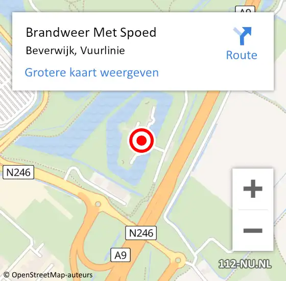 Locatie op kaart van de 112 melding: Brandweer Met Spoed Naar Beverwijk, Vuurlinie op 15 september 2024 15:14