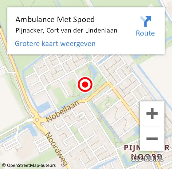 Locatie op kaart van de 112 melding: Ambulance Met Spoed Naar Pijnacker, Cort van der Lindenlaan op 15 september 2024 15:37