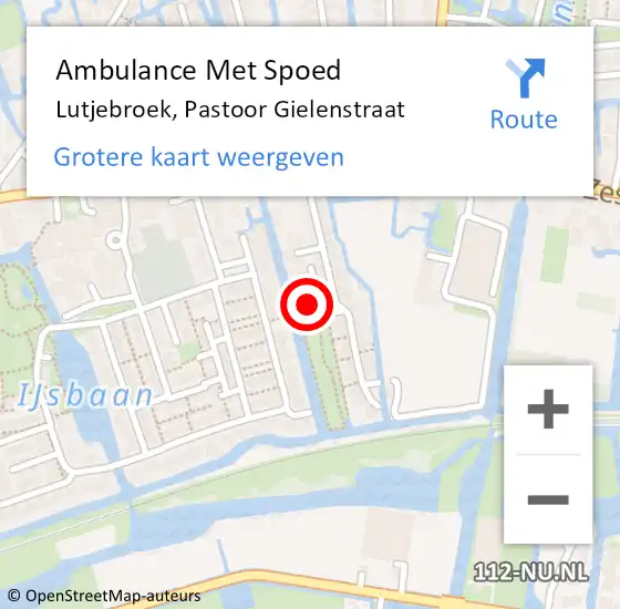 Locatie op kaart van de 112 melding: Ambulance Met Spoed Naar Lutjebroek, Pastoor Gielenstraat op 15 september 2024 15:48