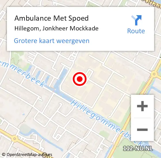 Locatie op kaart van de 112 melding: Ambulance Met Spoed Naar Hillegom, Jonkheer Mockkade op 15 september 2024 16:28